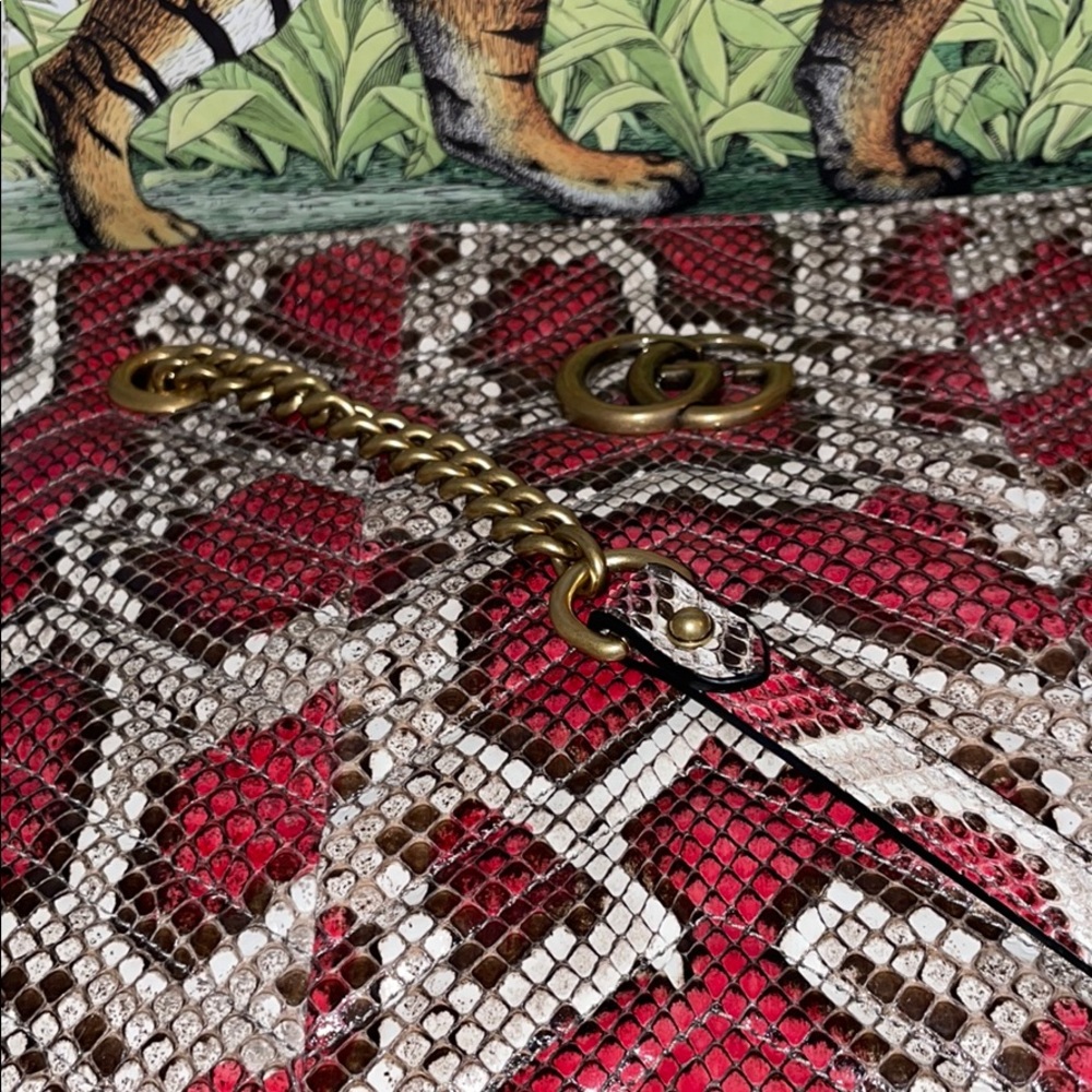 GUCCI MEDIUM GG MARMONT TOTE PYTON 2.0 ✨SUPER RARE ✨ - Picture 4 of 7
